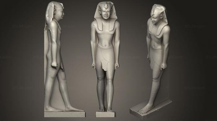 Египетские статуи и рельефы (Царь Птолемей, STKE_0082) 3D модель для ЧПУ станка